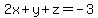 2x%2By%2Bz=-3