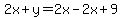 2x%2By=2x-2x%2B9