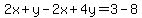 2x%2By-2x%2B4y=3-8