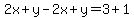 2x%2By-2x%2By=3%2B1