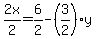 2x%2F2=6%2F2-%283%2F2%29y