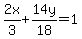 2x%2F3%2B14y%2F18=1
