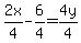 2x%2F4-6%2F4=4y%2F4