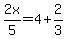2x%2F5+=+4%2B2%2F3