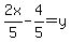 2x%2F5-4%2F5=y