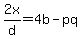 2x%2Fd+=+4b+-+pq