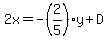 2x=-%282%2F5%29y%2BD
