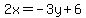 2x=-3y%2B6