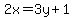 2x=3y%2B1