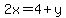 2x=4%2By