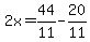 2x=44%2F11-20%2F11