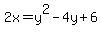 2x=y%5E2-4y%2B6