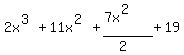 2x%5E%283%29%2B11x%5E%282%29%2B%287x%5E%282%29%29%2F%282%29%2B19