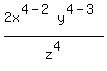 2x%5E%284-2%29y%5E%284-3%29%2Fz%5E4