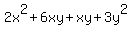 2x%5E2%2B6xy%2Bxy%2B3y%5E2