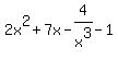 2x%5E2%2B7x-4%2Fx%5E3-1