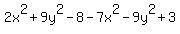 2x%5E2%2B9y%5E2-8-7x%5E2-9y%5E2%2B3