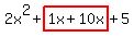 2x%5E2%2Bhighlight%281x%2B10x%29%2B5