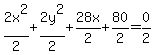 2x%5E2%2F2%2B2y%5E2%2F2%2B28x%2F2%2B80%2F2=0%2F2
