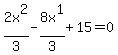 2x%5E2%2F3+-+8x%5E1%2F3+%2B+15+=+0