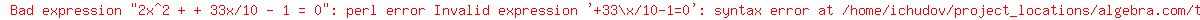 2x%5E2+%2B+%2B+33x%2F10+-+1+=+0
