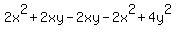 2x%5E2+%2B+2+x+y++-+2+x+y+-2x%5E2+%2B4y%5E2