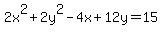 2x%5E2+%2B+2y%5E2+-+4x+%2B+12y=15
