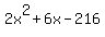 2x%5E2+%2B+6x+-+216