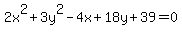 2x%5E2+%2B3y%5E2-4x%2B18y%2B39=0