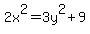 2x%5E2+=3y%5E2%2B9