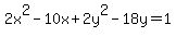 2x%5E2-10x%2B2y%5E2-18y=1