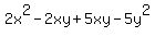 2x%5E2-2xy%2B5xy-5y%5E2