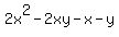 2x%5E2-2xy+-+x+-+y