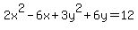 2x%5E2-6x%2B3y%5E2%2B6y=12