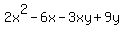 2x%5E2-6x-3xy%2B9y