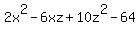 2x%5E2-6xz%2B10z%5E2-64