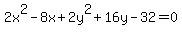 2x%5E2-8x%2B2y%5E2%2B16y-32=0