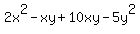 2x%5E2-xy%2B10xy-5y%5E2