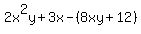 2x%5E2y%2B3x-%288xy%2B12%29