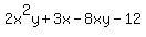 2x%5E2y%2B3x-8xy-12