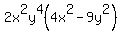 2x%5E2y%5E4%284x%5E2-9y%5E2%29
