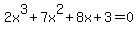 2x%5E3%2B7x%5E2%2B8x%2B3=0