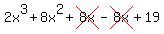 2x%5E3%2B8x%5E2%2Bcross%288x%29-cross%288x%29%2B19+