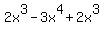 2x%5E3+-+3x%5E4+%2B+2x%5E3