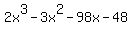 2x%5E3-3x%5E2-98x-48