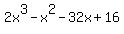 2x%5E3-x%5E2-32x%2B16