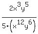 2x%5E3y%5E5%2F5%28x%5E12y%5E6%29