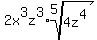 2x%5E3z%5E3%2Aroot%285%2C4z%5E4%29