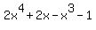 2x%5E4%2B2x-x%5E3-1