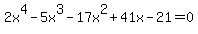 2x%5E4-5x%5E3-17x%5E2%2B41x-21=0